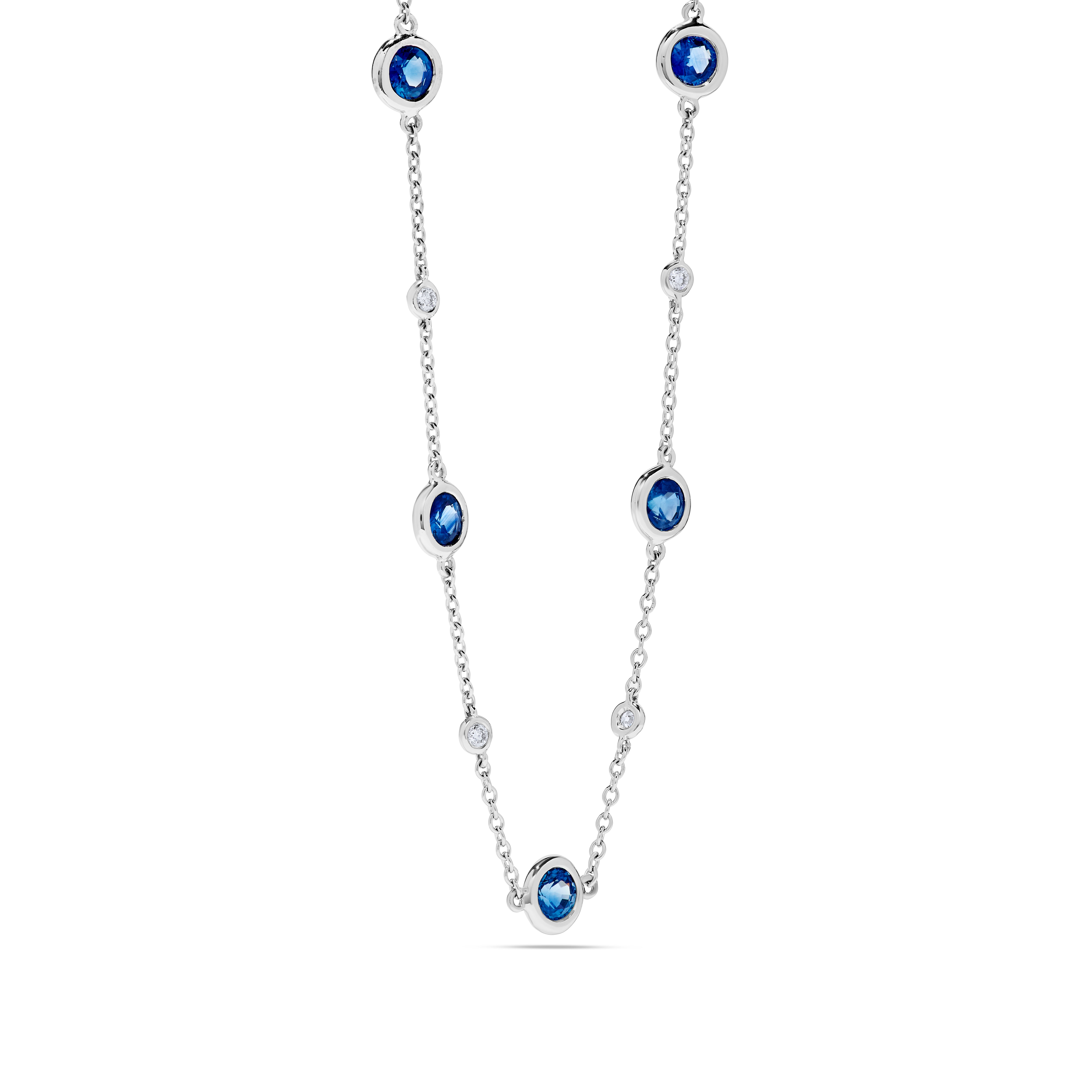 Sapphire station necklace top
